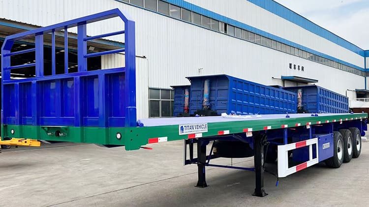 40 Ft Tri Axle Flat Deck Semi Trailer for Sale in Zambia