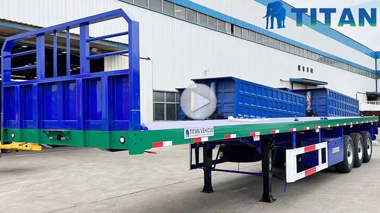 40 Ft Tri Axle Flat Deck Semi Trailer for Sale in Zambia