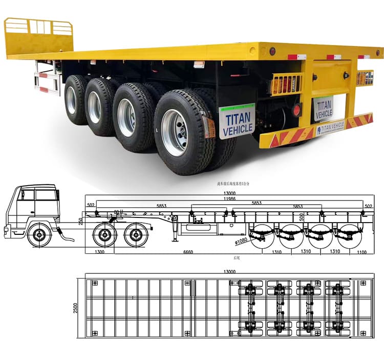13M 4 Axle Flatbed Trailer for Sale in Ghana Accra