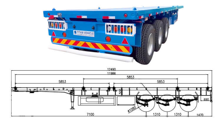 40ft 3 Axle Flat Bed Trailer for Sale Near Me in Jamaica