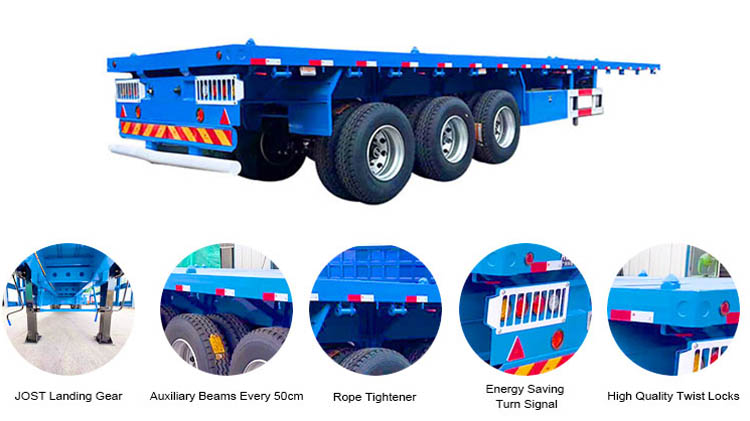 40ft 3 Axle Flat Bed Trailer for Sale Near Me in Jamaica