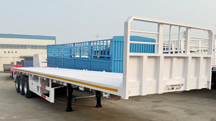 New Tri Axle 40 Ft Flat Bed Trailers With Front Board for Sale Near Me in Mali