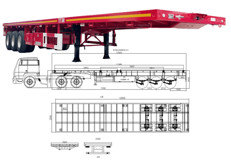40 Ft Flat Bed Semi Trailer for Sale in Congo
