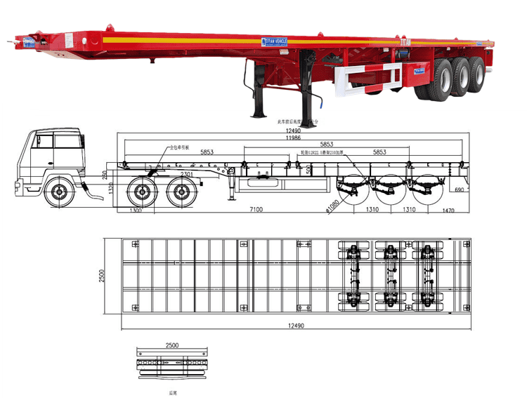 Flat Deck Tri Axle Trailer for Sale in Ghana