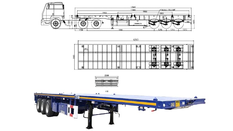 2025 New Tri Axle Flatbed Semi Trailer for Sale in Guyana