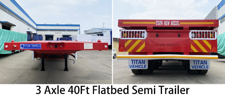 3 Axle 40Ft Flatbed Semi Trailer for Sale in Jamaica