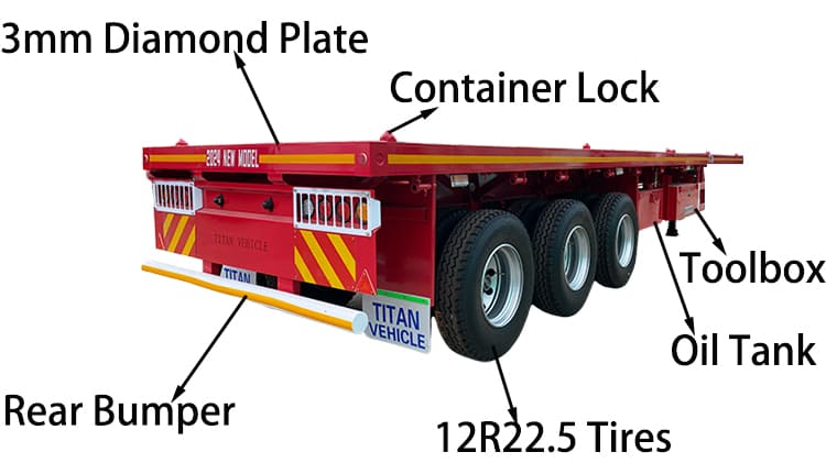 3 Axle 40Ft Flatbed Semi Trailer for Sale in Jamaica