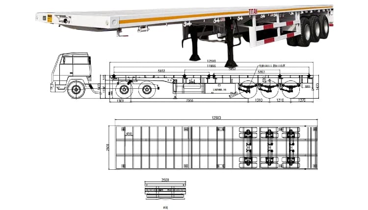 3 Axle 40ft Flatbed Semi Trailer for Sale in Tanzania