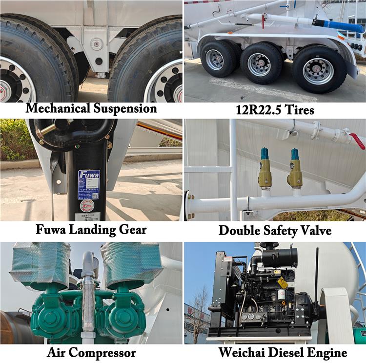 3 Axle 35CBM Cement Tanker Trailer Price for Sale In Guyana