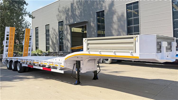 3 Axle 40 Ton Full-Width Gooseneck Low Bed Trailer for Sale In Tanzania