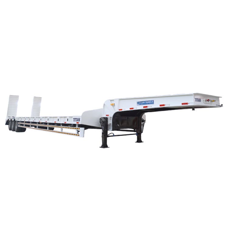 3 Axles 80T Lowbed Transport Trailer