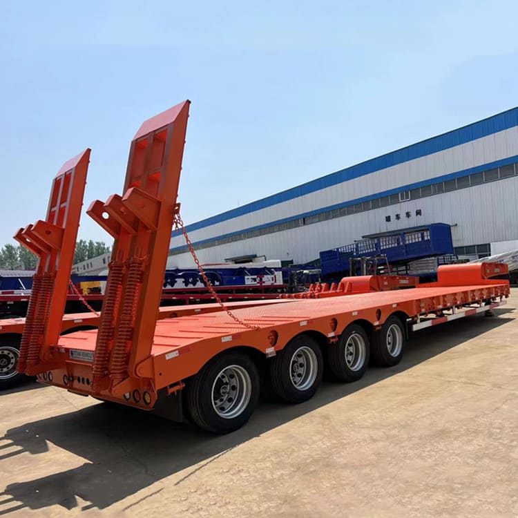 4 Axle semi low loader truck trailer 100ton
