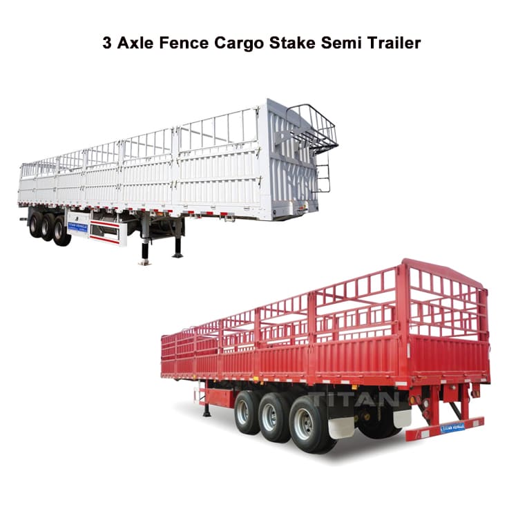 3 Axle Fence Cargo Stake Semi Trailer