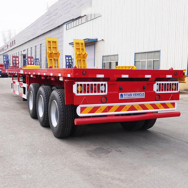 3 Axle Flatbed Semi Truck Trailer