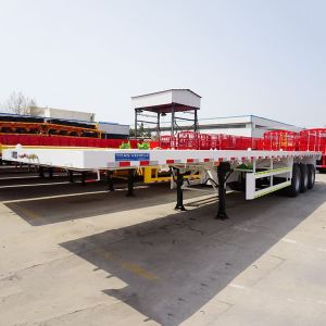Tri Axle Flat Deck Top Semi Trailer