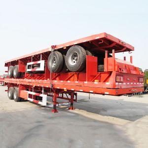 20/40Ft Flat Bed Trailer with Bogie Suspension
